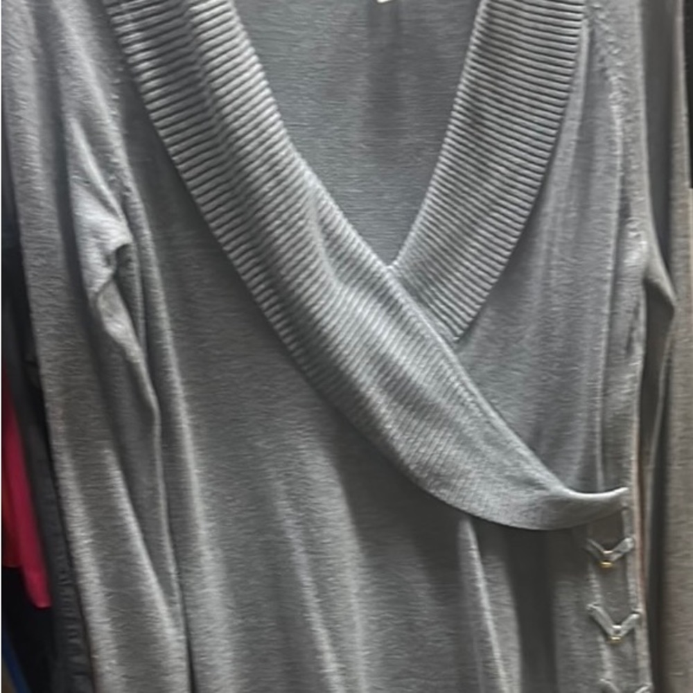 White House Black Market Gray Women's Top